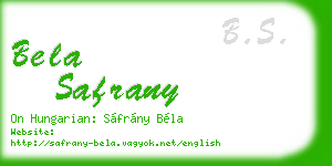 bela safrany business card